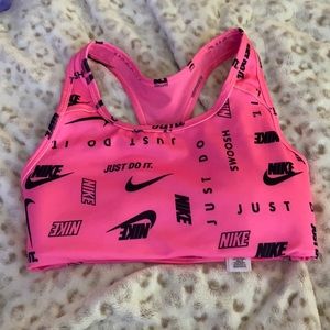 Pink Nike sports bra, size XS (worn once)